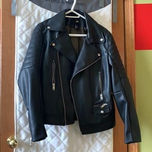 H & M Men's Leather Biker Jacket